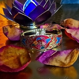 Vintage Cloisonne butterfly bracelet